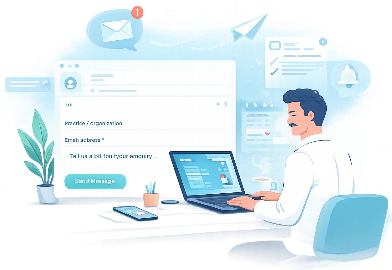 Clinician reviewing structured patient data